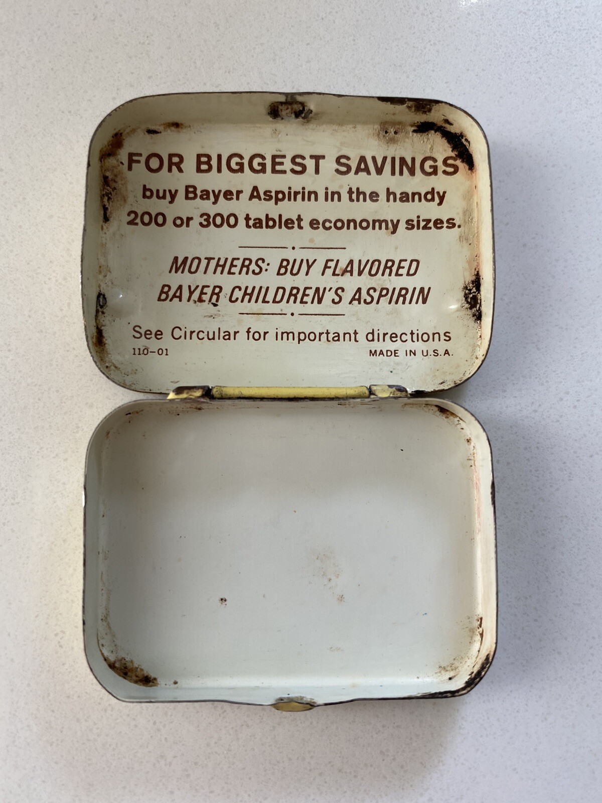 Vintage Bayer Aspirin 12 Tablet Hinged Lid Tin eBay