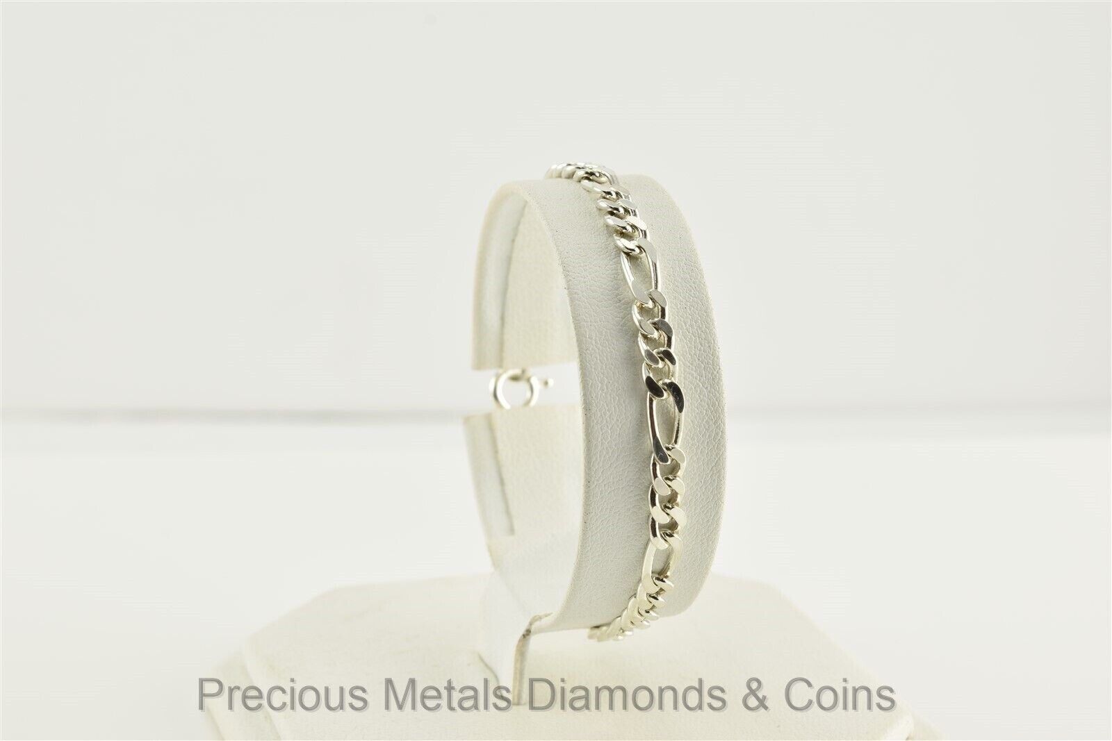 Sterling Silver 4mm Solid Figaro Link Layering Br… - image 3