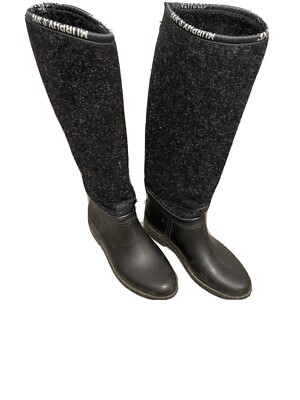 Damen Stiefel von MURPHY & NYE Made in Italy Gr. 37 Gummi / Stoff Schwarz Grau