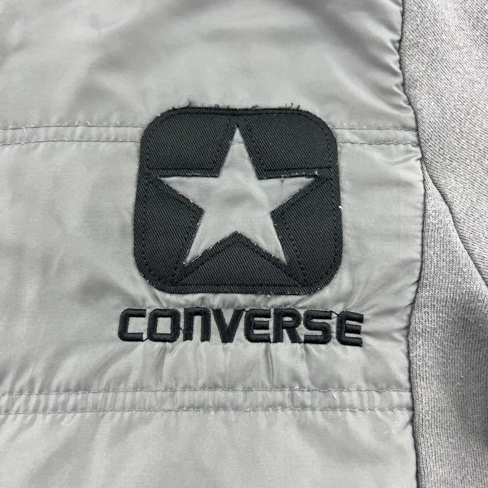 Jaqueta Converse Tamanho XS Feminina All Star Zíper Completo Casaco Cinza - Imagem 3 de 4