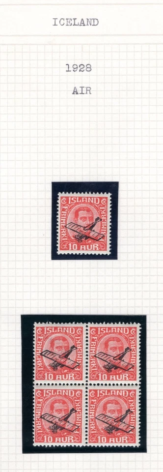 Colección de estampillas de correo aéreo de Islandia 1928-1959 como nuevas en páginas cuadradas Foto 4 de 4