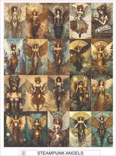STEAMPUNK ANGELS -  COMPLETE SHEET OF 20 STICKERS