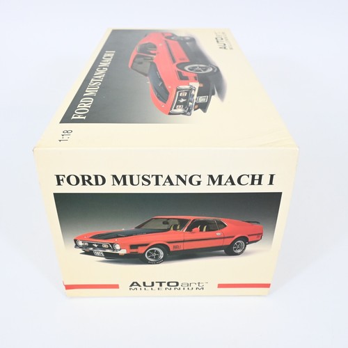 AUTOart 1/18 Ford Mustang Mach 1 Red Black Millennium Diecast Model Car - Picture 3 of 15