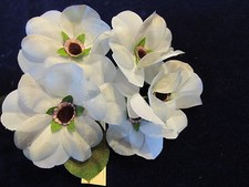 Vtg Millinery Flower 2 3/4" light Blue Gray for Hat Wedding  Hair Y257