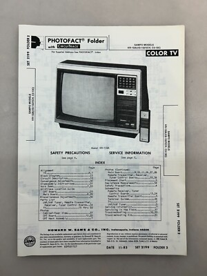 Sampo KR-1326 KS-1327 Service Manual Sams Photofact Free Shipping