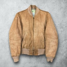 Vintage 50s Klimated Sportswear DuPont Quilon Jacket Suede Leather Lined Bomber