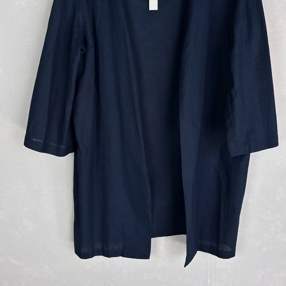 Preston & York plus size 18 jacket mid length navy linen cotton 3/4 sleeve NEW - Image 3 of 4