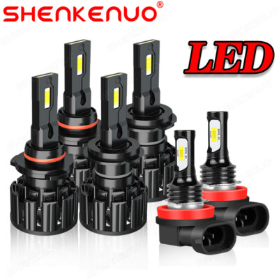 For Hyundai Tucson 2020 6x Combo LED Headlight Kits Fog Light Bulbs 9005 H7 H11