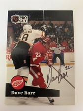 Dave Barr autographed hockey card 