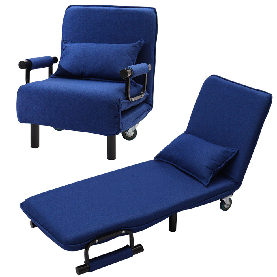 Sofa Bed Recliner Armchair Lounge Wheels Chair Beds Single Sleeper