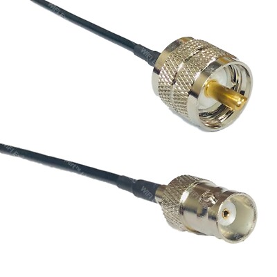 RG174 PL259 UHF Male to BNC FEMALE Coax RF Cable USA-Ship Lot