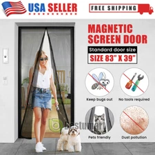 Magnetic Screen Door Mesh Curtain Mosquito Net Bug Hands Free No Tools Required