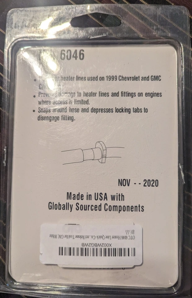 Herramienta de liberación de conexión rápida GM Heater Line No. 6056 Foto 2 de 2