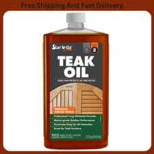 32 Fl. Oz. Premium Teak Oil Easy to apply Sealer Fast Drying Preserver Clear New