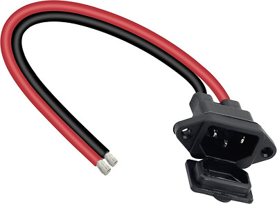 IEC 320 C14 Male 3 Pins 12AWG AC Inline Plug Power Cord Panel Mount, IEC C14 Cab