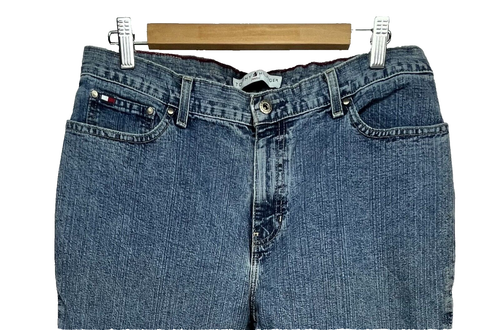 Vintage TOMMY HILFIGER Womens Jeans Size 12 Bootcut 5 Pockets High Rise Faded - Picture 3 of 7