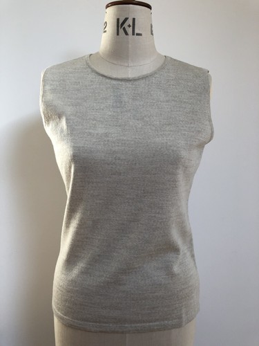 Mulberry XL Gilet Jumper Top 100% Merino Wool Knit New With Tags Cream Beige