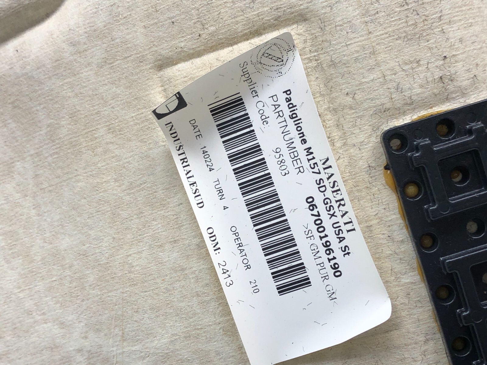 2014-2017 MASERATI GHIBLI S INTERIOR HEADLINER TRIM COVER W/ DOME LIGHT OEM.