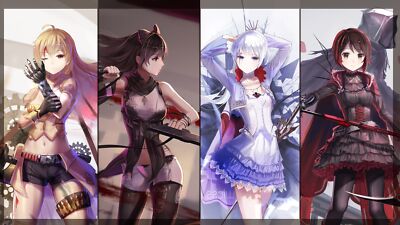 Anime rwby weiss schnee ruby rose blake belladonna  Custom Playmat Mat Pad