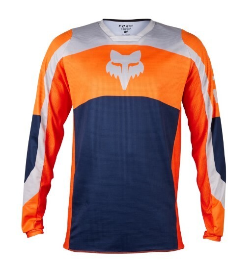Maillot cross Fox 180 Nitro 2024 vetement moto tout terrain orange navy taille S
