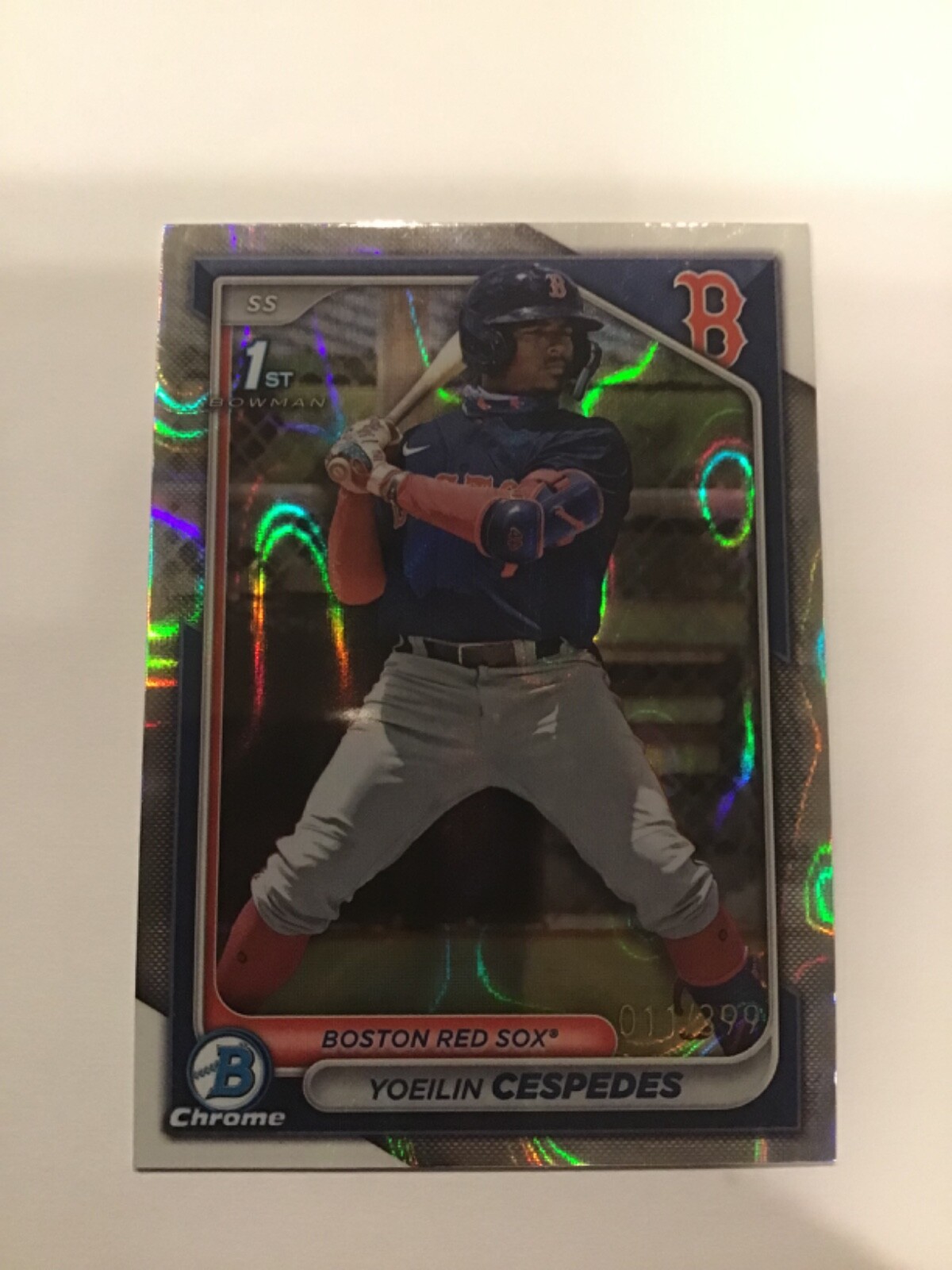 YOEILIN CESPEDES 2024 RC 1st Chrome LAVA #011 /399 2024 Bowman #BCP-139 Red Sox