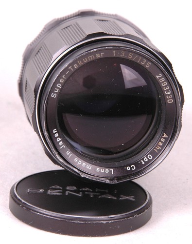 SUPER-TAKUMAR M42 ASAHI PENTAX LENS 1:3.5/135mm-Distressed Leather Case - Picture 4 of 5