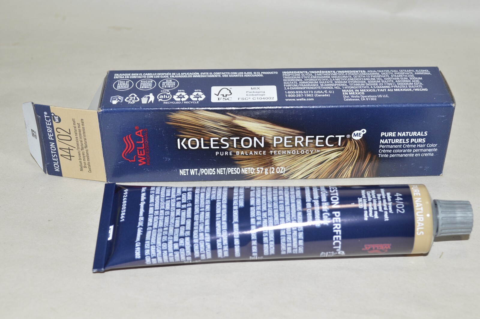 Wella Koleston Perfect 2 ounce ---- MEDIUM BROWN/INTENSIVE NATURAL MATT 44/02