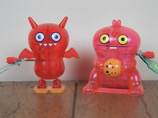 Uglydoll 2-LOT Babo  Red Ice-Bat Hopping Wind Up Windup Figure Toy NEW W TAGS 