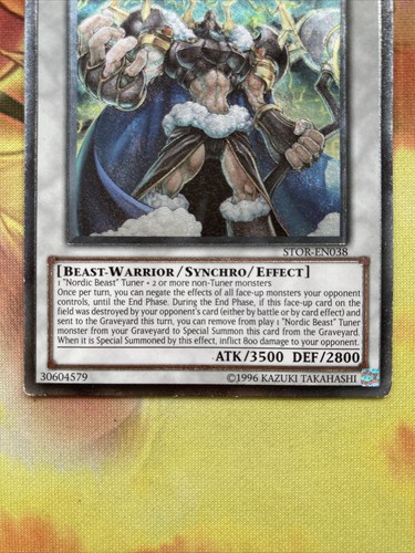 STOR-EN038 Yugioh Thor, Lord Of The Aesir Ultimate Rare NM - Picture 3 of 4