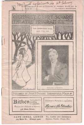 The Shephard King Program 1905 Gilmore's Court Square Theatre Wright Lorimar