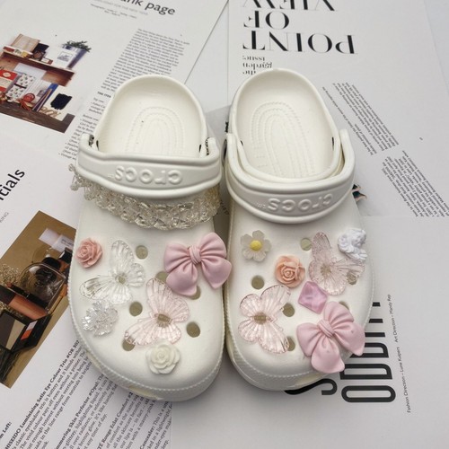 1set Vintage Butterfly Flower Pearl Croc Shoes Charms Jibbitz Decor Girls Gift - Picture 13 of 21