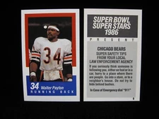1986 Walter Payton Chicago Bears S.B. XX Police Super Stars 1986  #9