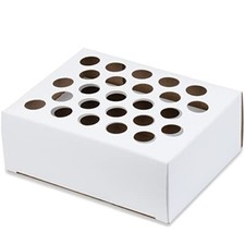 Test Tube Rack, Cardboard, 16mm, 25 Holes, White, Karter Sci 116F2 (Pack 50)
