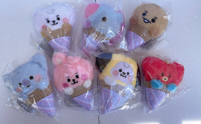 BT21 アイスクリームマスコット7個セット BTS BT21 Ice Cream Plush Mascot Keychain Set Of 7