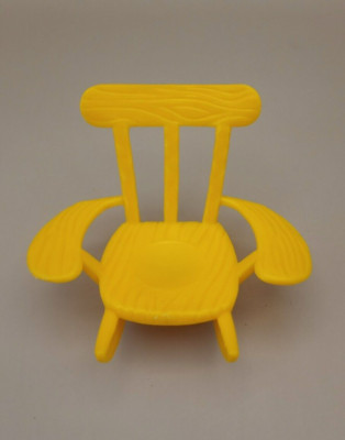 Vintage Hasbro Weebles Wobble Yellow Plastic Rocking Chair 1970s