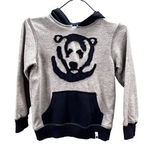 Original Lucky Brand Hoodie Child Youth 6 Bear Design Gray Blue Pullover