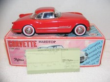 VINTAGE 50'S CLASSIC 1953 RED CORVETTE METAL TOY HARD TOP CAR JAPAN GUC