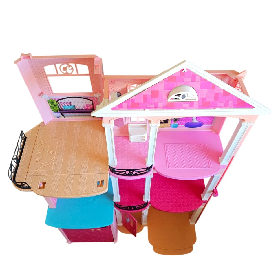 Mattel Barbie 3 pisos rosa casa de muñecas casa de ensueño casa adosada 2015 Foto 3 de 4
