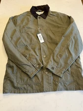 Alpine Design Men's Medium Chore Jacket Military Green & Corduroy Collar NWT