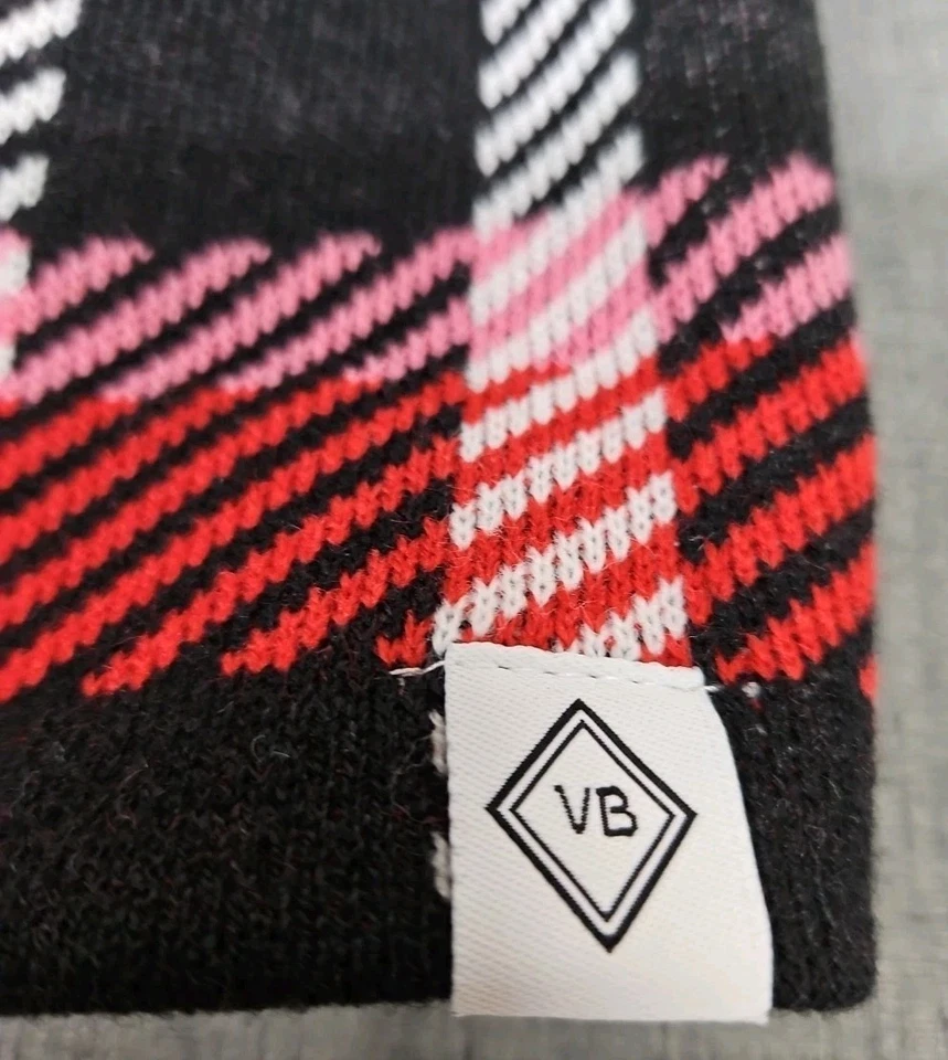 Gorro Vera Bradley Negro/Rayas CINTAS CUADROS Reversible Nuevo con Etiquetas Foto 3 de 4
