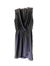 G by Guess Black Silky Surplice Wrap Dress Size Small