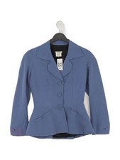 Jasper Conran Women's Blazer UK 10 Blue Viscose with Cotton Overcoat