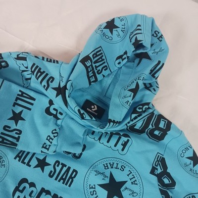 Converse Chuck Taylor Child's Sz 5(S) 4-5 Yrs  All-Over Print Hoodie, Blue