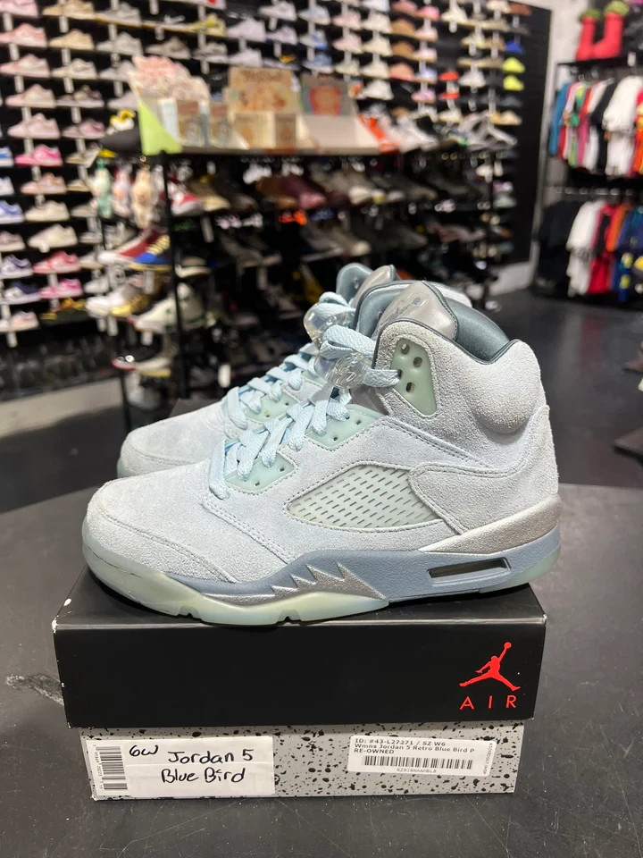 Size 6 - Air Jordan 5 Retro Blue Bird W PRE-OWNED 195243499084| eBay
