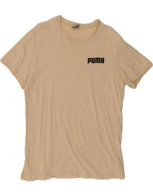 PUMA Mens Graphic T-Shirt Top Medium Beige Cotton TQ08