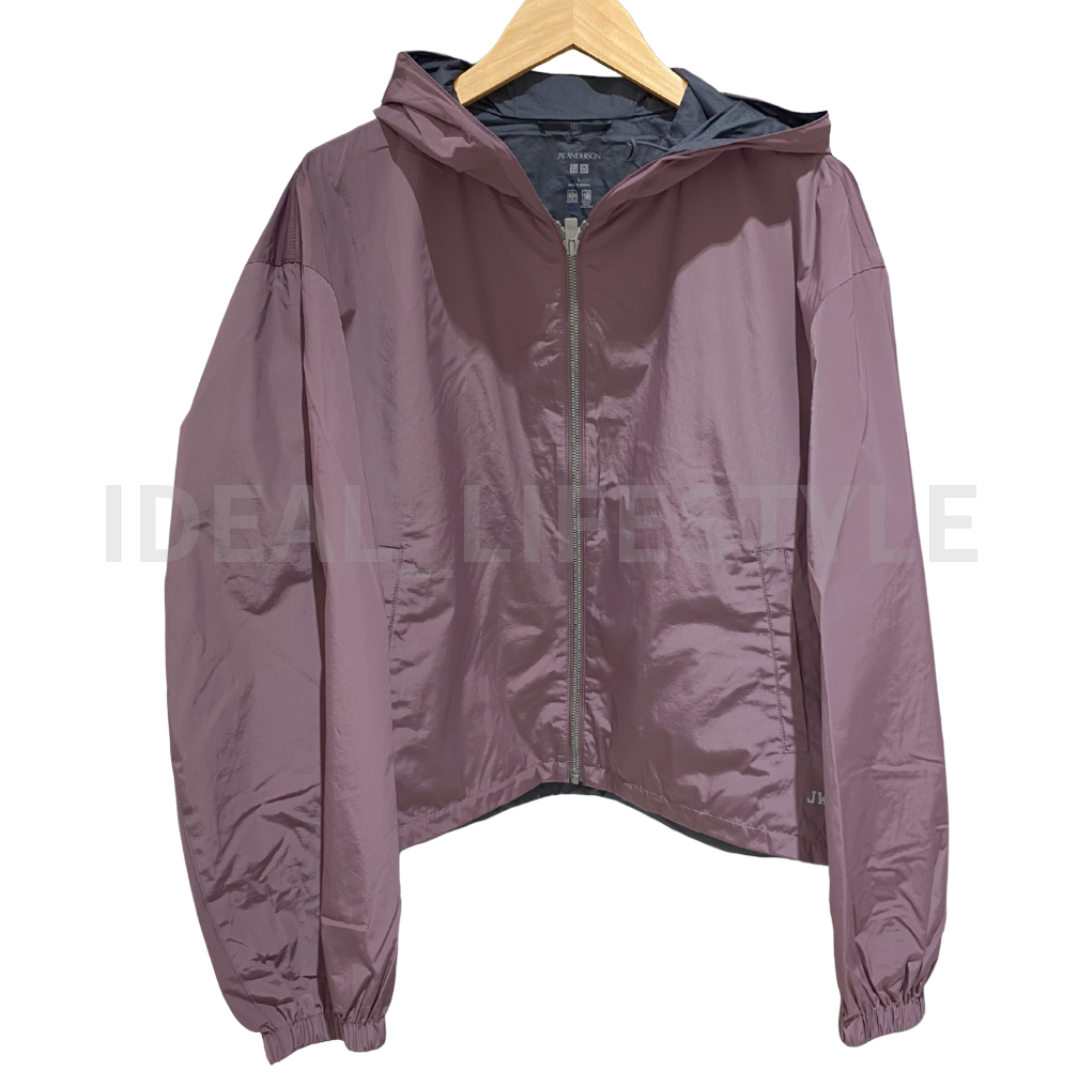 新品タグ付 OLD UNIQLO 4way Down Jacket パープル S UNIQLO JW ANDERSON Windproof Short Parka Hooded Water-Repellent
