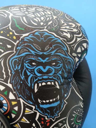 Muay Thai Boxing Gloves Gritbox, Gorilla Lion Tiger 14oz Cool - Picture 5 of 8