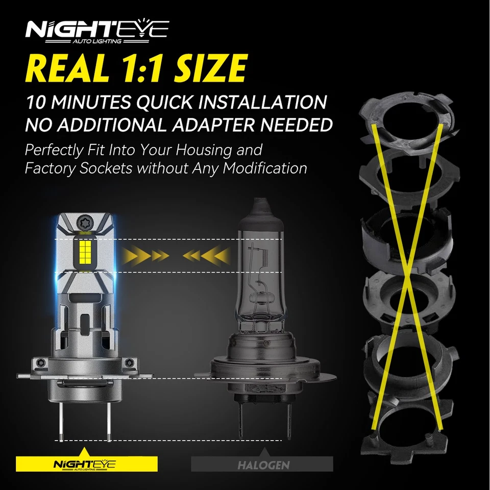 2x H7 LED Scheinwerfer 6500K 30000LM Halogen Mit Zulassung Canbus fehlerfrei DE - Bild 4 von 4