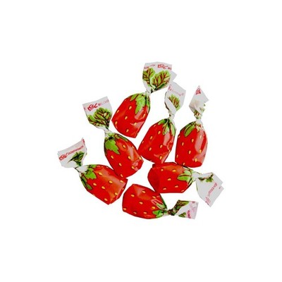 Edel Vollmilch Erdbeere Bonbons mit Fruchtmark einzeln gewickelt 100g