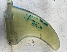 Fox 5.5-inch translucent greenish-yellow fiberglass surfboard single fin